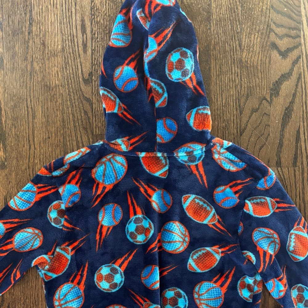 Cuddl Duds Kids Sports Theme Pajama Robe - Blue and Red - Picture 5 of 6